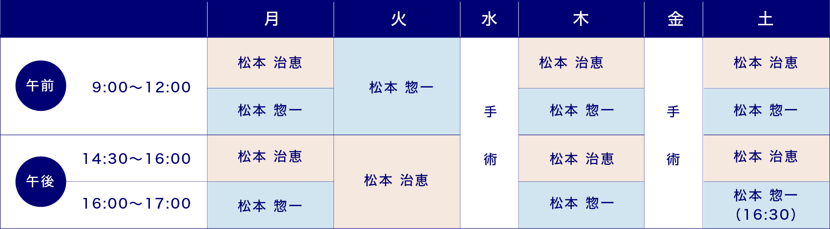 スケジュール表